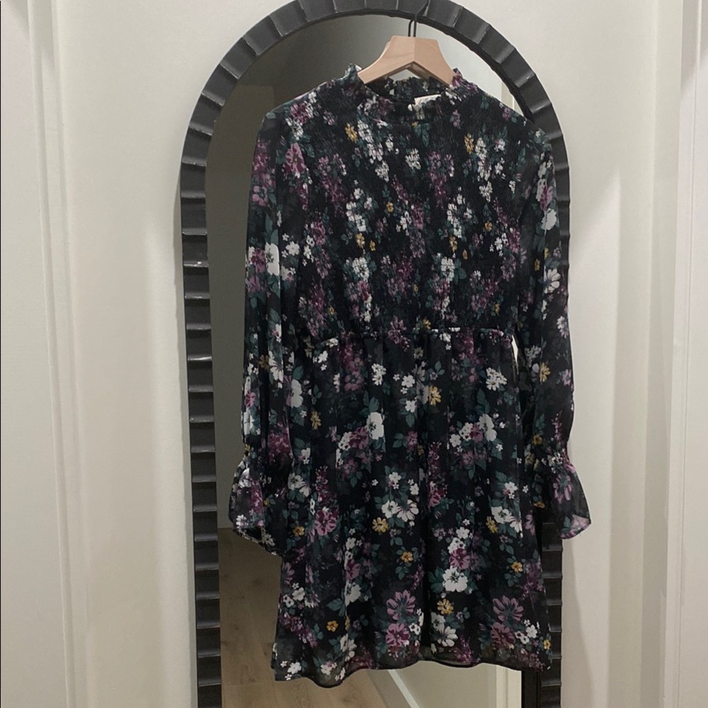 Floral Long Bell Sleeve Dress